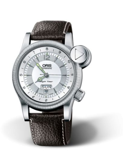 Oris Flight Timer² Day Date Stainless Steel / Silver / Leather 01 635 7568 4061-07 5 21 55