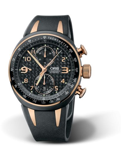 Oris TT3 Chronograph Titanium - Rose Gold / Black / Rubber 01 674 7587 7764-07 4 28 03R
