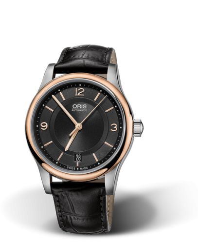 Oris Classic Date 37 Stainless Steel - Rose Gold / Black 01 733 7578 4334-07 5 18 11