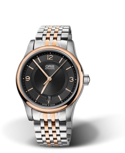 Oris Classic Date 37 Stainless Steel - Rose Gold / Black / Bracelet 01 733 7578 4334-07 8 18 63