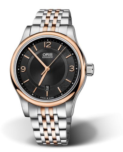 Oris Classic Date 42 Stainless Steel - Rose Gold / Black / Bracelet 01 733 7594 4334-07 8 20 12