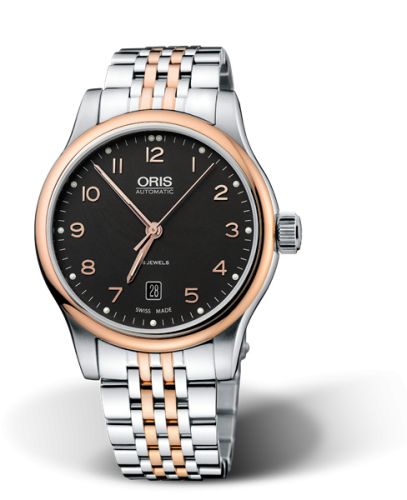Oris Classic Date 42 Stainless Steel - Rose Gold / Black / Bracelet 01 733 7594 4394-07 8 20 63
