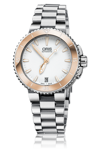 Oris Aquis Date 36 Stainless Steel / White / Bracelet 01 733 7652 4356-07 8 18 01P