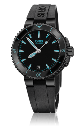 Oris Aquis Date 36 DLC / Black / Rubber 01 733 7652 4725-07 4 18 34B