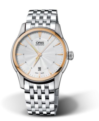 Oris Artelier Date 40.5 Stainless Steel - Rose Gold / Silver / Bracelet 01 733 7670 6351-07 8 21 77