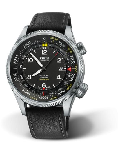 Oris Big Crown ProPilot Altimeter Feet / Black Leather 01 733 7705 4134-Set 5 23 19FC