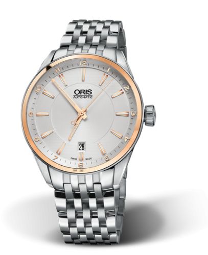 Oris Artix Date 39 Stainless Steel - Rose Gold / Silver / Bracelet 01 733 7713 6331-07 8 19 80