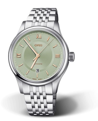 Oris Classic Date 42 Stainless Steel / Mint Green / Bracelet 01 733 7719 4017-07 8 20 10