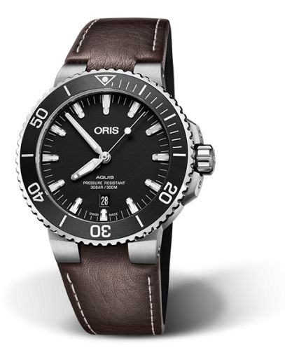 Oris Aquis Date 43.5 Stainless Steel / Matte Black / Calf 01 733 7730 4124-07 5 24 10EB