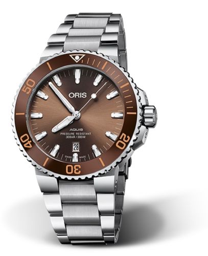 Oris Aquis Date 43.5 Stainless Steel / Brown / Bracelet 01 733 7730 4152-07 8 24 05PEB