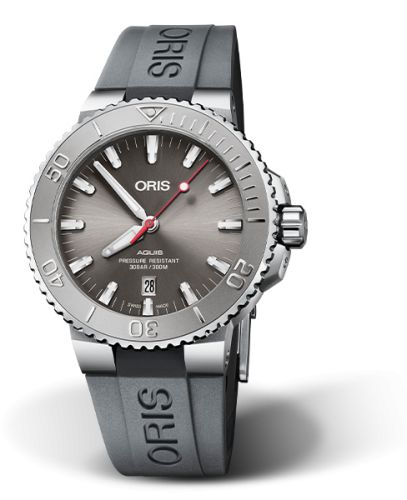 Oris Aquis Date 43.5 Relief Stainless Steel / Grey / Rubber 01 733 7730 4153-07 4 24 63EB
