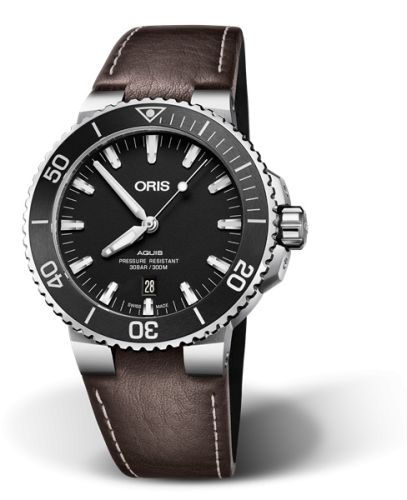 Oris Aquis Date 43.5 Stainless Steel / Matte Black / Calf 01 733 7730 4154-07 5 24 10EB