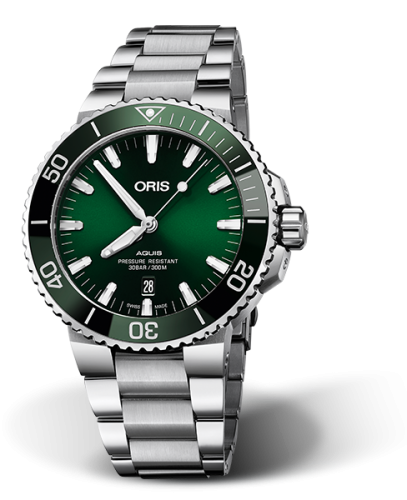 Oris Aquis Date 43 Stainless Steel / Green / Bracelet 01 733 7730 4157-07 8 24 05PEB