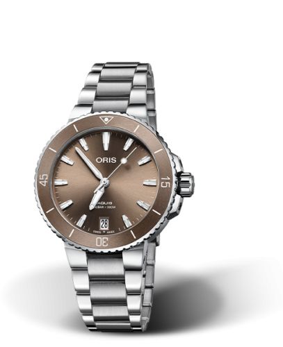Oris Aquis Date 36.5 Stainless Steel / Brown / Bracelet 01 733 7731 4156-07 8 18 05P