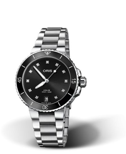 Oris Aquis Date 36.5 Stainless Steel / Black - Diamond / Bracelet 01 733 7731 4194-07 8 18 05P