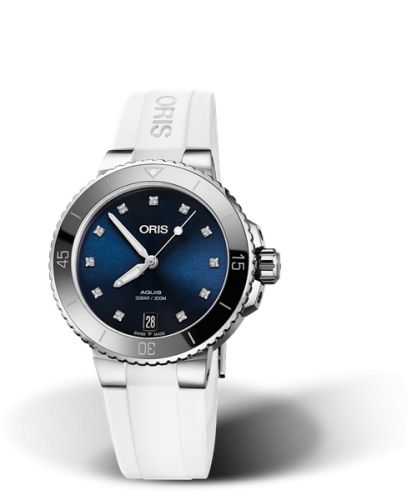 Oris Aquis Date Diamonds 36.5 Stainless Steel / Blue - Diamond / Rubber 01 733 7731 4195-07 4 18 63FC