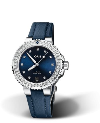 Oris Aquis Date Diamonds 36.5 Stainless Steel - Diamond / Blue - Diamond / Textile 01 733 7731 4995-07 5 18 46FC