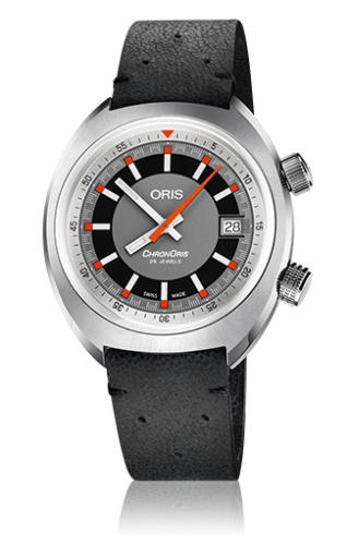 Chronoris Date / Grey / Black Leather 01 733 7737 4053-07 5 19 44