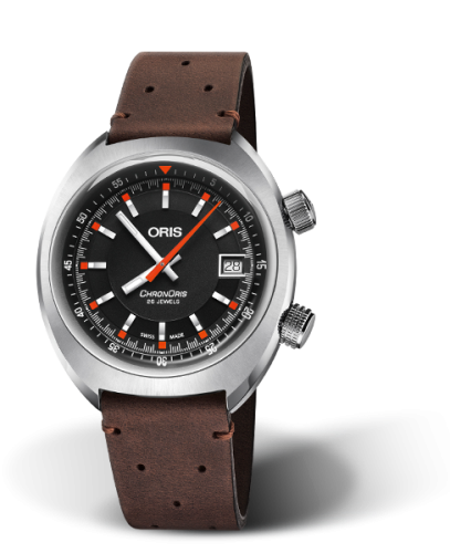 Chronoris Date / Black / Brown Leather 01 733 7737 4054-07 5 19 45