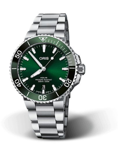 Oris Aquis Date 41.5 Stainless Steel / Green / Bracelet 01 733 7766 4157-07 8 22 05PEB