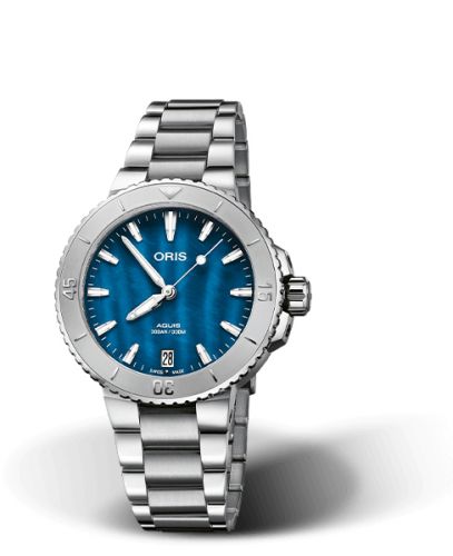 Oris Aquis Date 36.5 Stainless Steel / Blue MOP / Bracelet 01 733 7770 4155-07 8 18 05P