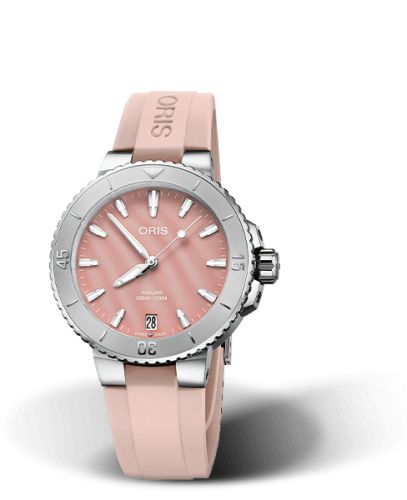Oris Aquis Date 36.5 Stainless Steel / Blush Pink / Rubber 01 733 7770 4158-07 4 18 66FC