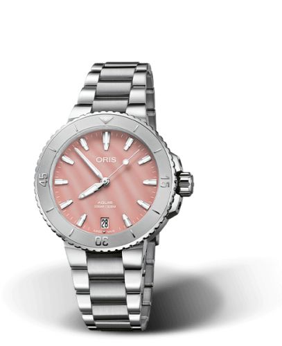 Oris Aquis Date 36.5 Stainless Steel / Pink MOP / Bracelet 01 733 7770 4158-07 8 18 05P