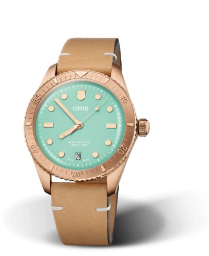 Oris Divers Sixty-Five 38 Cotton Candy Wild Green / Calf 01 733 7771 3157-07 5 19 04BR