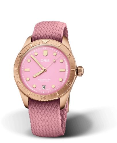 Oris Divers Sixty-Five 38 Cotton Candy Lipstick Pink / Perlon 01 733 7771 3158-07 3 19 04BRS
