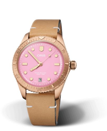 Oris Divers Sixty-Five 38 Cotton Candy Lipstick Pink / Calf 01 733 7771 3158-07 5 19 04BR
