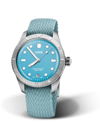 Oris Divers Sixty-Five 38 Cotton Candy Stainless Steel / Blue / Perlon 01 733 7771 4055-07 3 19 02S