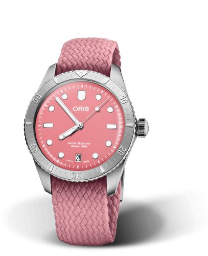 Oris Divers Sixty-Five 38 Cotton Candy Stainless Steel / Pink / Perlon 01 733 7771 4058-07 3 19 04S