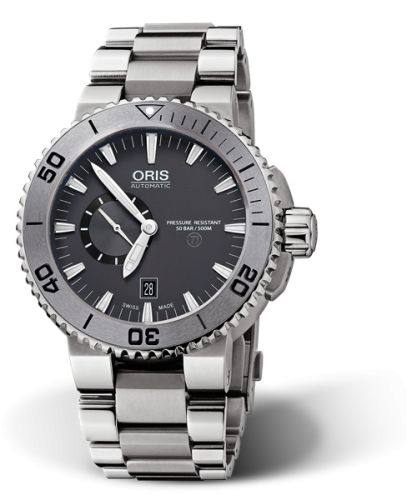 Oris Aquis Titan Small Second - Date Titanium / Grey / Bracelet 01 743 7664 7253-07 8 26 75PEB