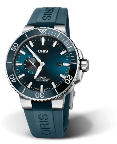 Oris Aquis Small Seconds Date 45.5 Stainless Steel / Blue / Rubber 01 743 7733 4155-07 4 24 69EB