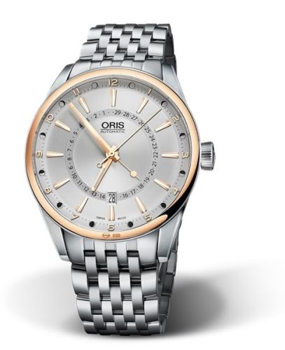 Oris Artix Pointer Moon Date Stainless Steel - Rose Gold / Silver / Bracelet 01 761 7691 6331-07 8 21 80