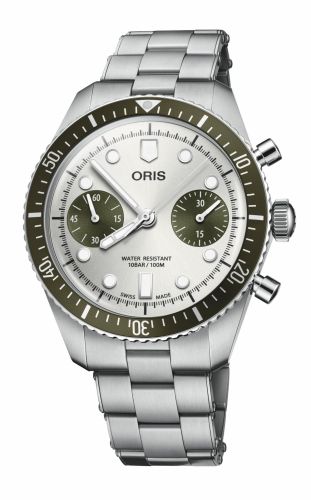 Oris Divers Sixty-Five 40 Chronograph Stainless Steel / Silver - Green / Bracelet 01 771 7791 4051-07 8 20 18
