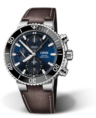 Oris Aquis Chronograph 45.5 Stainless Steel / Blue / Calf 01 774 7743 4155-07 5 24 10EB