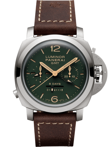 Panerai Luminor 1950 Chrono Monopulsante 8 Days GMT Titanio / Green PAM00737