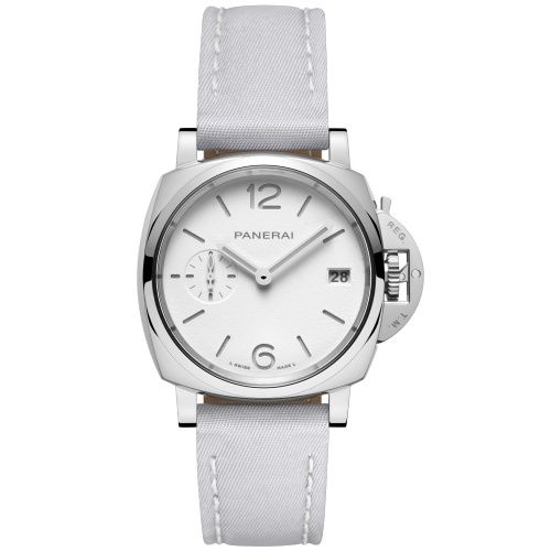 Panerai Luminor Piccolo Due 38 Automatic Stainless Steel / White / Prada Re-Nylon Fiordaliso PAM01426