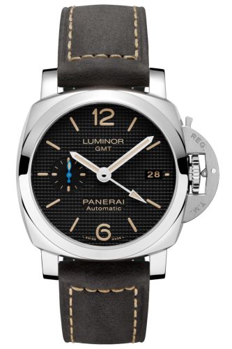Panerai Luminor 1950 42 3 Days GMT Automatic Stainless Steel / Black Hobnail PAM01535