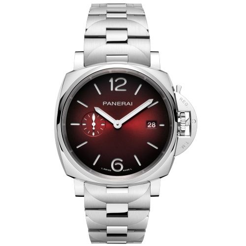 Panerai Luminor Due 42 Automatic Stainless Steel / Burgundy / Bracelet PAM01539