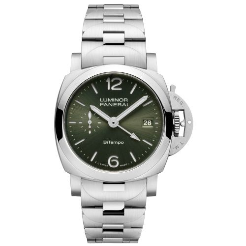 Panerai Luminor Quaranta BiTempo Stainless Steel / Green PAM01640
