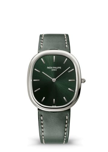 Patek Philippe Golden Ellipse 3738 White Gold / Green 3738/100G-014