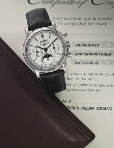 Patek Philippe Perpetual Calendar Chronograph 3970 White Gold / Silver 3970EG-023