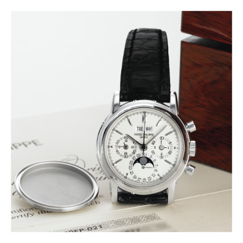 Patek Philippe Perpetual Calendar Chronograph 3970 Platinum / Silver Stick 3970EP-021