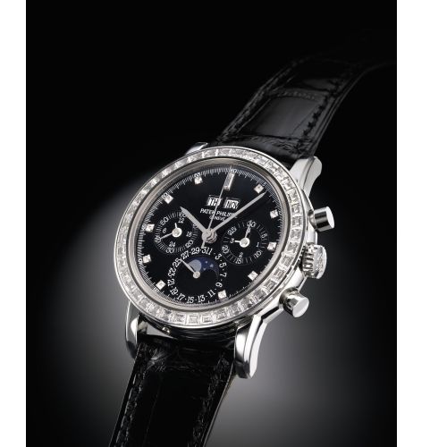 Patek Philippe Perpetual Calendar Chronograph 3990 Platinum / Black Diamond 3990P-029