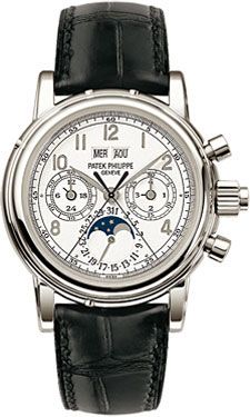 Patek Philippe Perpetual Calendar Split Seconds Chronograph 5004 Platinum / White Arabic 5004P-021