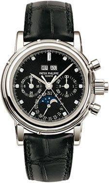 Patek Philippe Perpetual Calendar Split Seconds Chronograph 5004 Platinum / Black Diamond 5004P-033