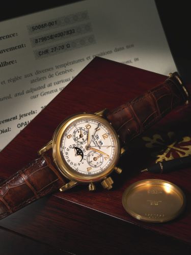 Patek Philippe Perpetual Calendar Split Seconds Chronograph 5004 Rose Gold / Silver Arabic 5004R-001