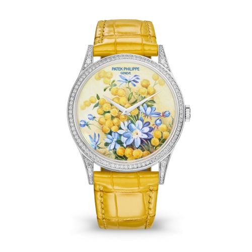 Patek Philippe Calatrava 5077 White Gold / Portrait of Flowers 5077/100G-037